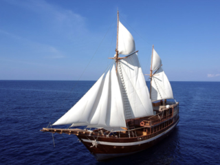 full view of our Coralia Liveaboard in Indonesia