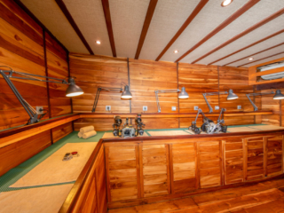 dedicated camera room on the main deck of Coralia Liveaboard