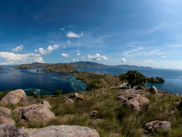 View of the ocean and landscape in Komodo Indonesia