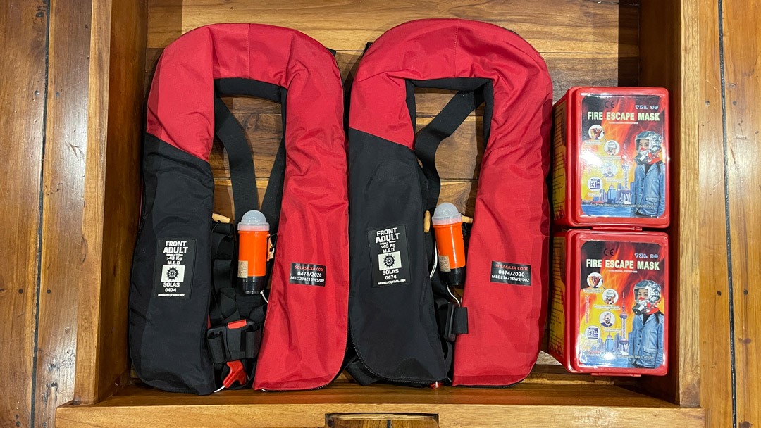Safety equipment on Coralia Liveaboard