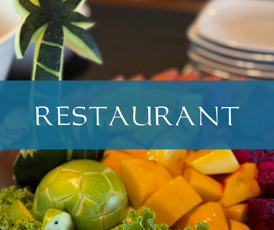 Fresh fruit display carved and arranged onboard Coralia’s restaurant.