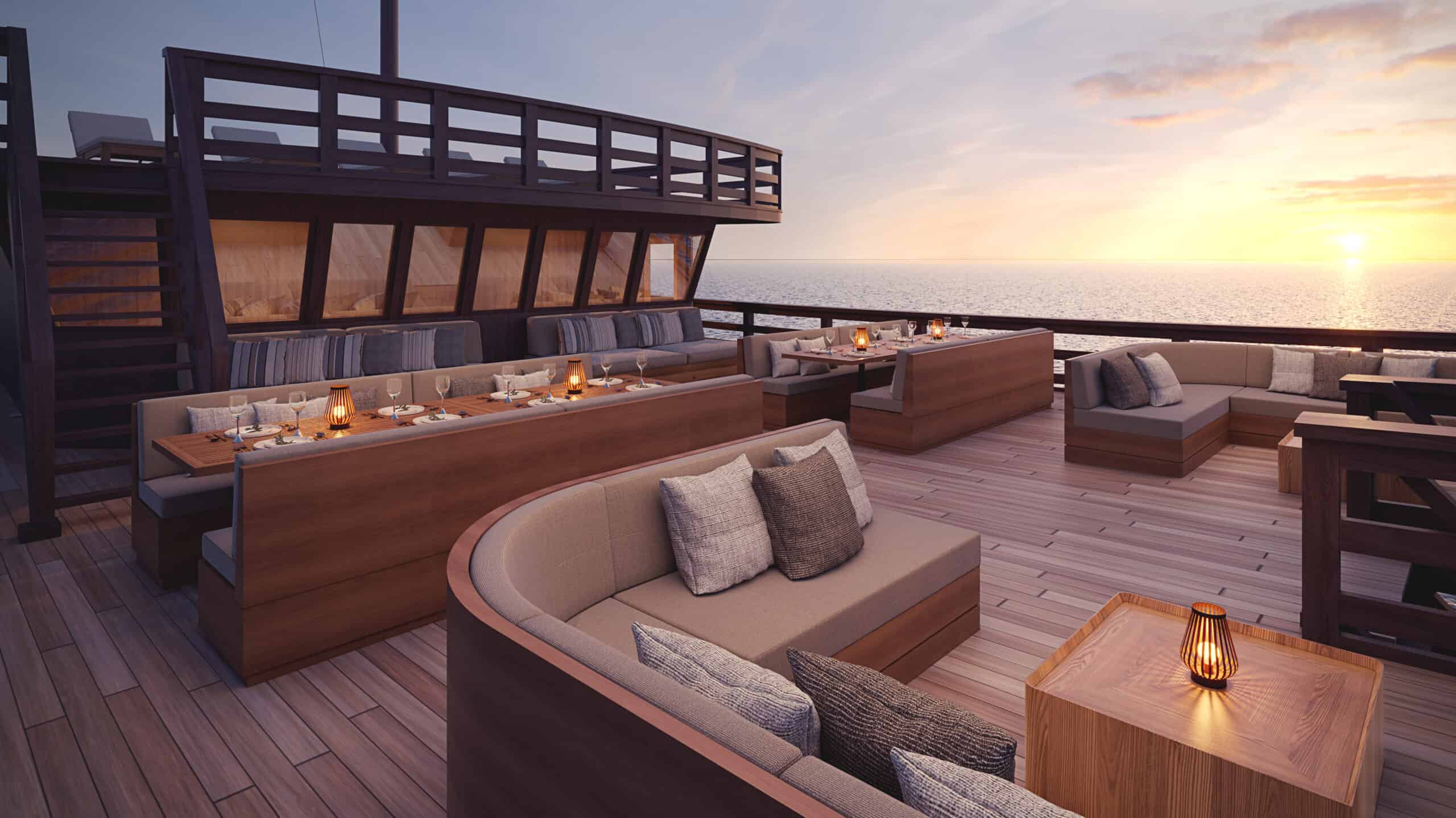 Upper deck render of Coralia Dua Liveaboard